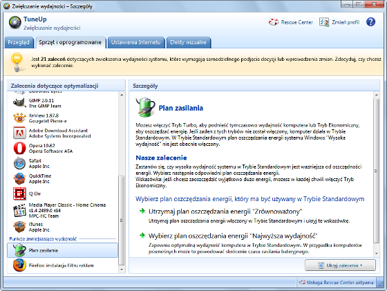 tune up aplikacja wygląd menu optymalizacja windows 8