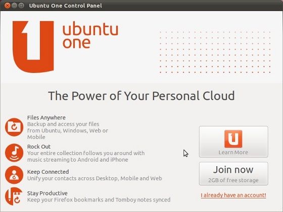 ubuntu one panel kontrolny