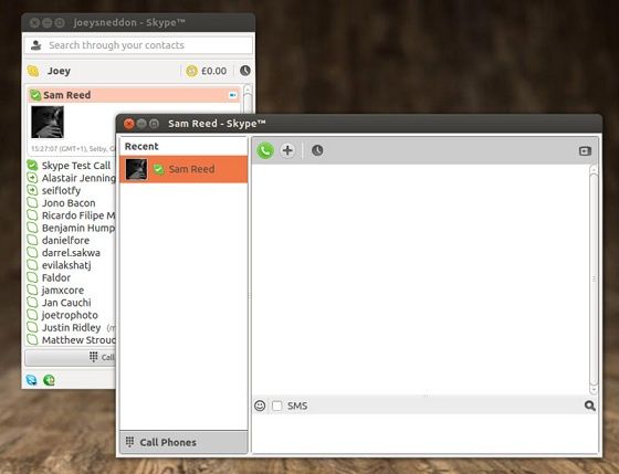 skype 4.0 linux wygląd lista kontakt&oacute;w
