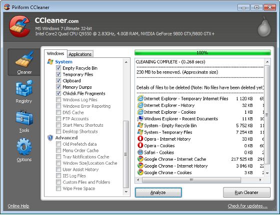 ccleaner wygląd skanowanie optymalizacja czyszczenie opcje windows 8