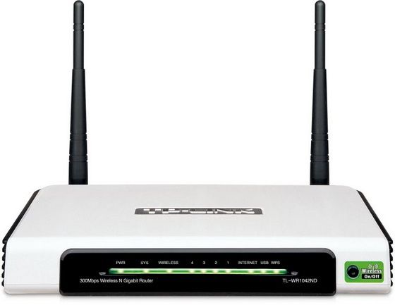 TP-Link TL-WR1042ND router front diody anteny dwie