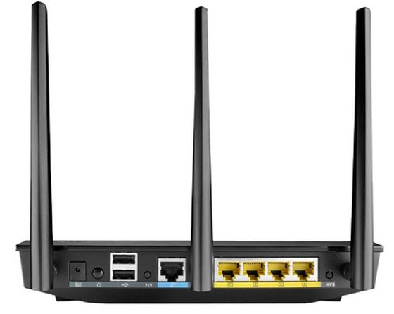 Router RT-N66U z tyłu