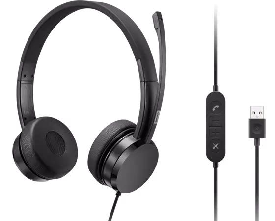 lenovo usb-a stereo on-ear headset