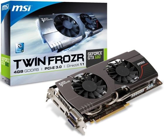MSI GeForce GTX 680 Twin Frozr III karta graficzna zdjęcie opakowanie