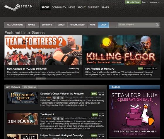 valve steam linux wygląd store sklep