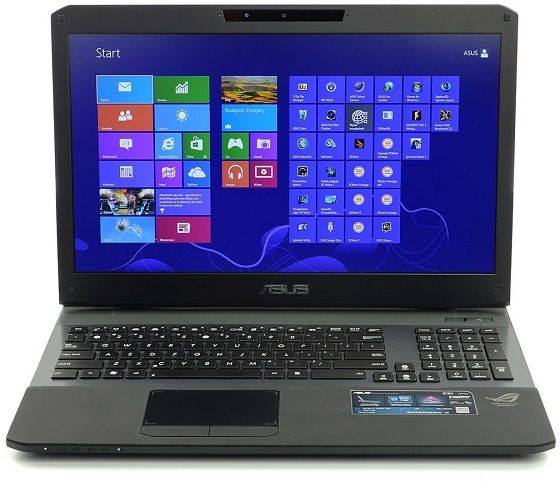 Asus G75VW laptop gamingowy widok system windows 8