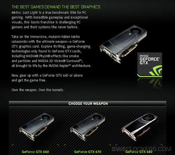 Nvidia GeForce GTX 600 promocja Metro: Last Light