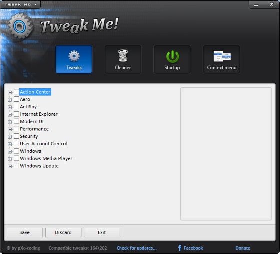tweak me! wygląd interfejs aplikacja optymalizacja windows 8