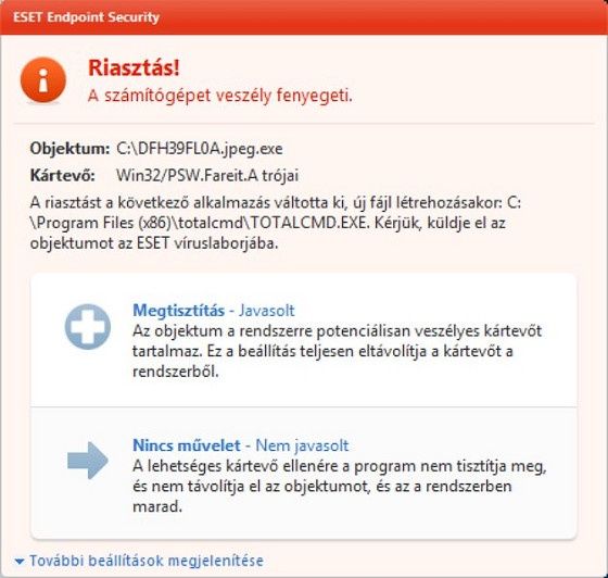 eset antywirus zagrożenie luty win32/psw.fareit trojan wykrycie