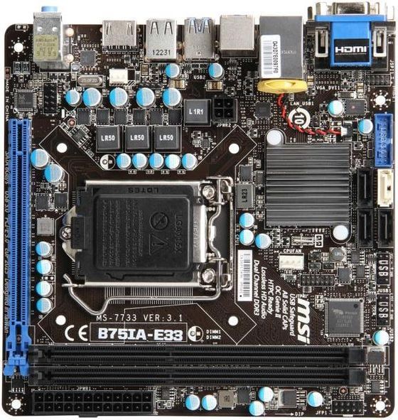 MSI B75IA-E33 płyta główna zdjęcie widok z góry