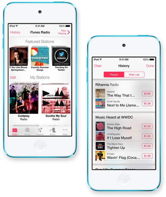 itunes radio usługa strumień muzyka