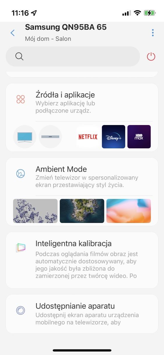 Samsung Neo QLED QN95B - aplikacja Smart Things 1/3
