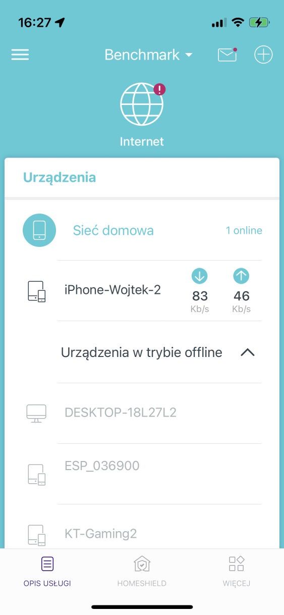 TP-Link Deco X68 - aplikacja menu główne