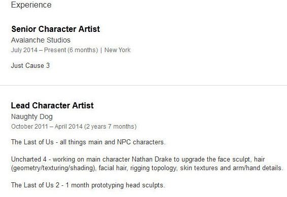 The Last of Us 2 Michael Knowland CV