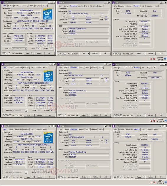 MSI H97 płyty główne CPU-Z - podkręcanie procesora Intel Pentium G3258