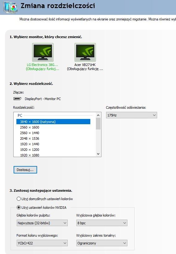 LG 38GL950G - testy matrycy