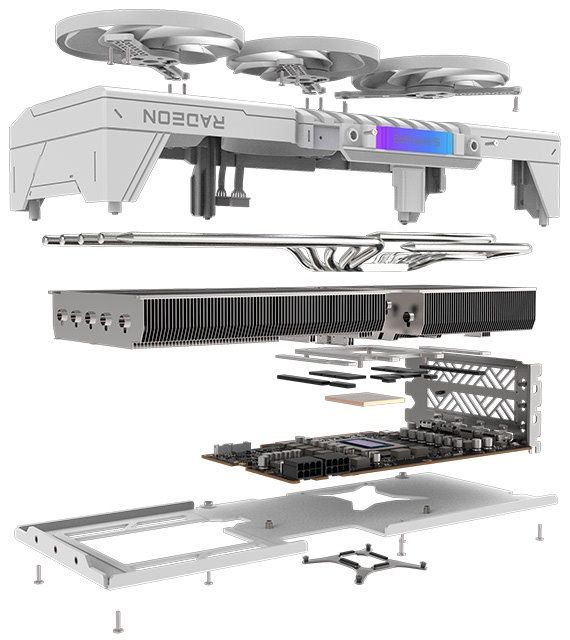 Sapphire Radeon RX 9070 XT - układ chłodzenia