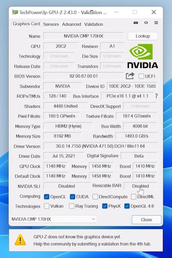 Nvidia CMP 170HX