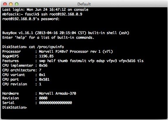 Synology DiskStation DS213j CPU