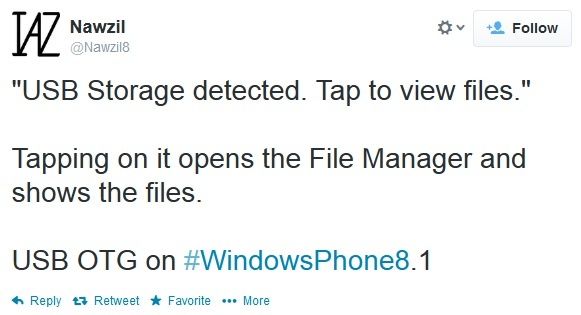 Windows Phone 8.1 system USB OTG