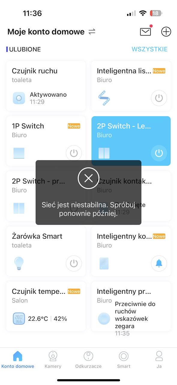 TP-Link Tapo Smart - problem z łacznością - sygnalizacja w aplikacji