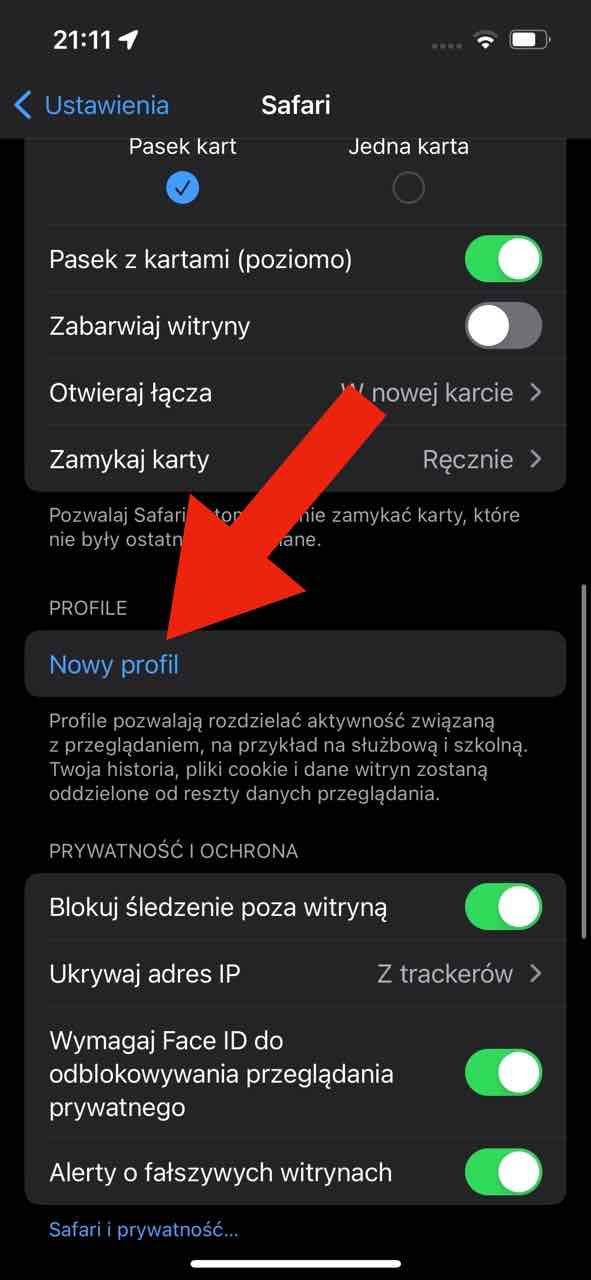 iOS 17 profile safari