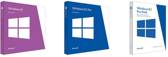 widnows 8.1 pudełka wersje premiera