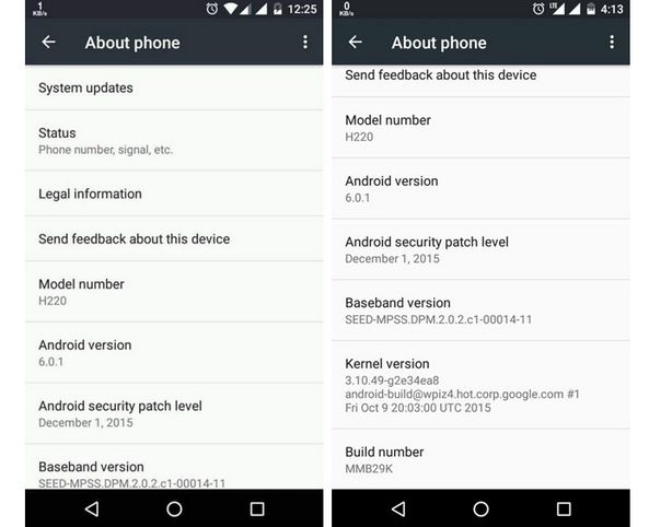 Android 6.0.1 screen