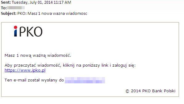 PKO phishing mail