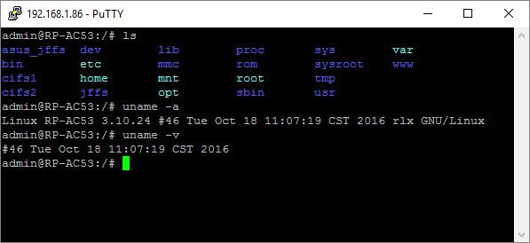 Połączenie telnet z ASUS RP-AC53