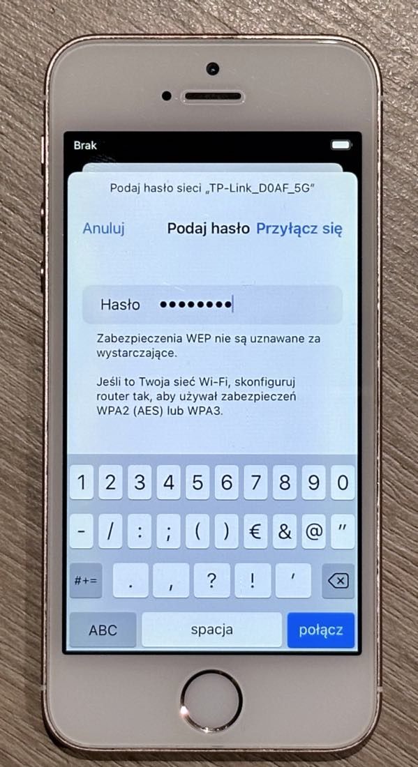iPhone hasło wifi