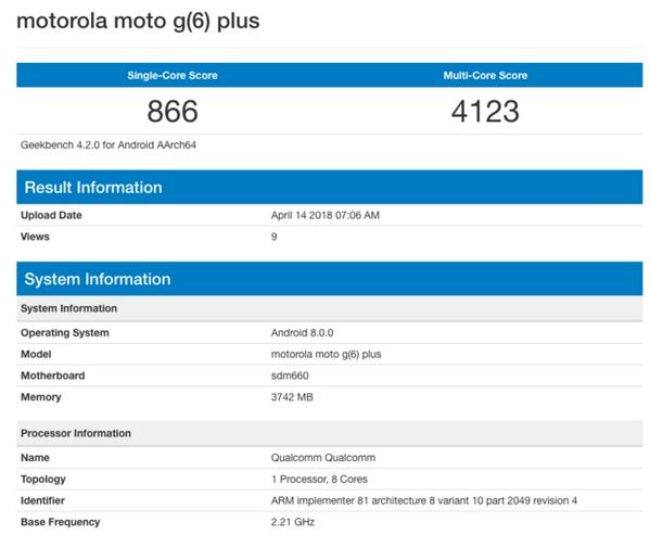 Moto G6 Plus specyfikacja