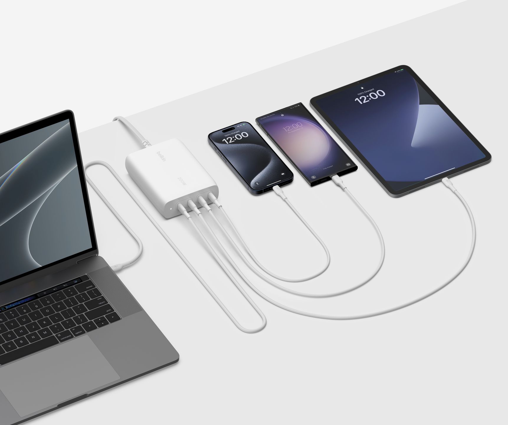4-portowa ładowarka USB-C GaN 200 W BoostCharge Pro