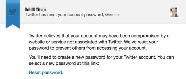 Twitter mail reset