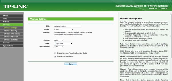 Ustawienia Wi-Fi i funkcje dodatkowe