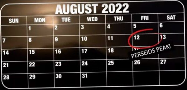 szczyt perseidów sierpień 2022