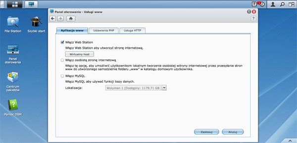 Synology DS713+ Aplikacje i pakiety