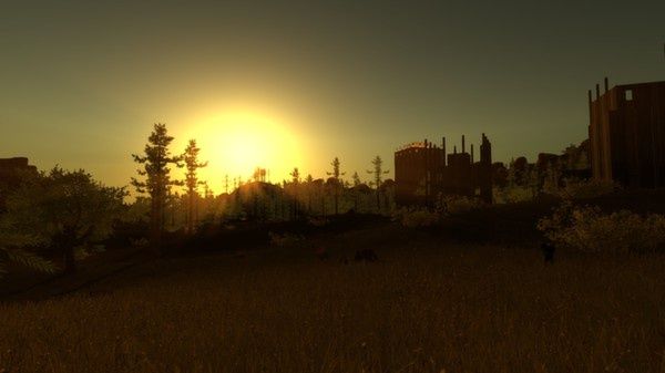 rust screen zachodzące słońce