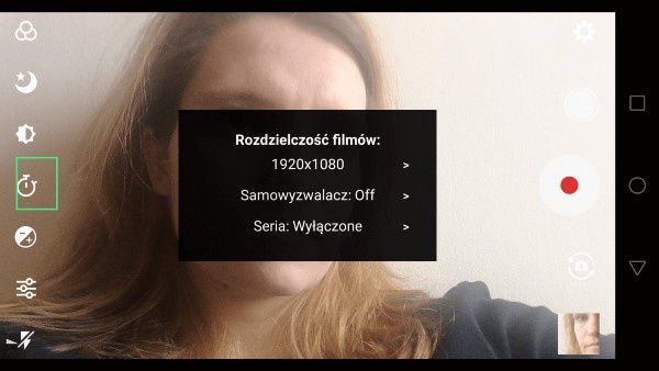Aplikacja CameraHD. Podstawowe ustawienia nagrania video.
