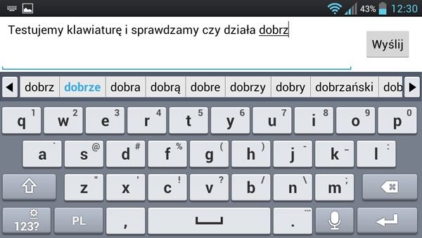 Klawiatura w poziomie