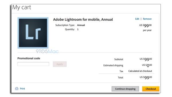 Adobe Lightroom Mobile