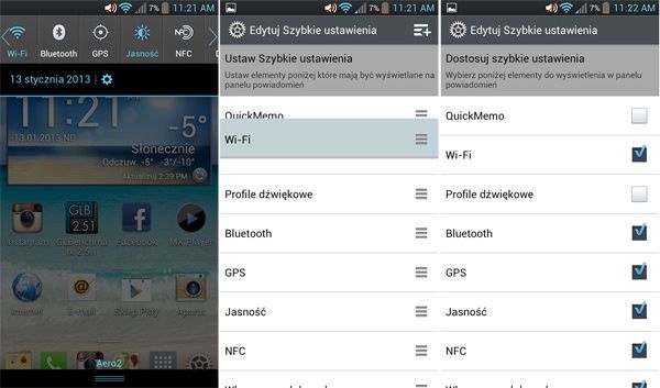 LG menu podręczne modyfikacja układu
