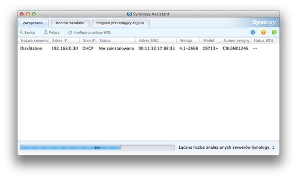 Synology DS713+ Uruchomienie i konfiguracja
