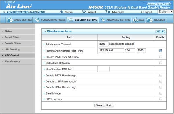 AirLive N450R 3T3R Wireless-N Dual Band Gigabit Router