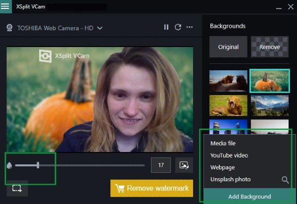 XSplit-VCam-menu