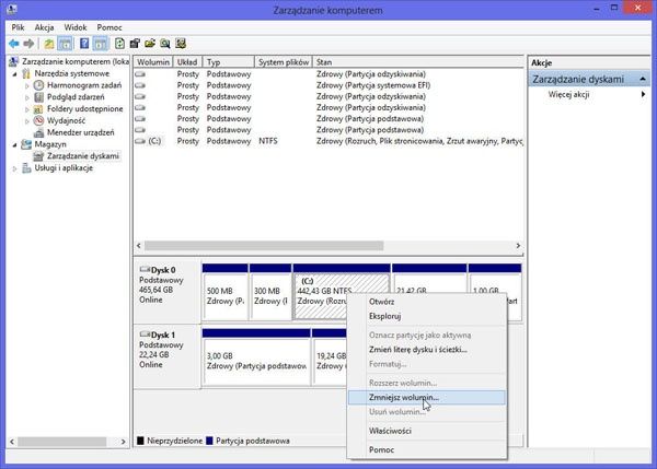 Wymiana dysku w Windows 8