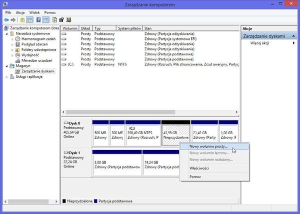 Wymiana dysku w Windows 8