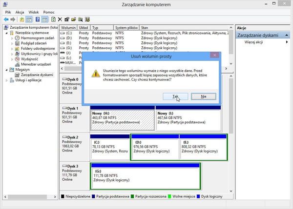 Wymiana dysku w Windows 8