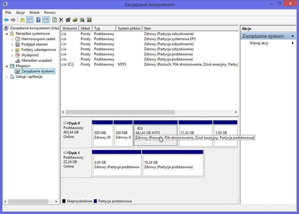 Wymiana dysku w Windows 8