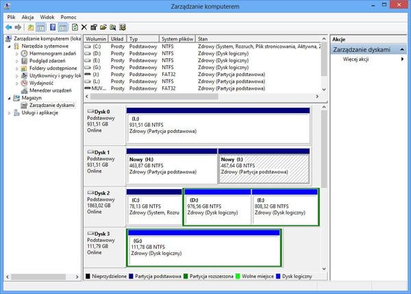 Zarzadzanie dyskami w Windows 8